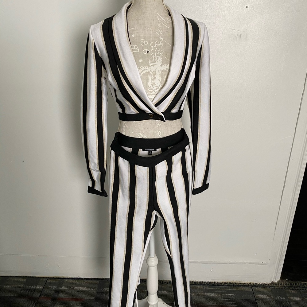 Fashion nova striped set